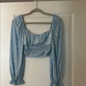Floral Blue Women's Top